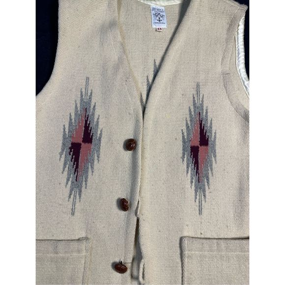 Vintage Ortega Hand Woven Wool Chimayo Vest Southwestern Sz Mens Large W - Picture 3 of 8